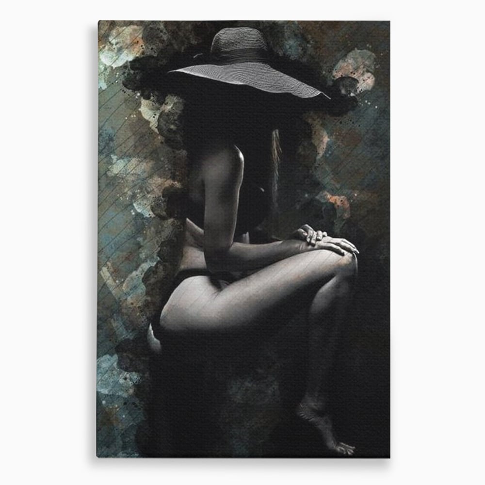 Tablou canvas cu tablou canvas cu silueta feminina, fara rama, pe sasiu de lemn